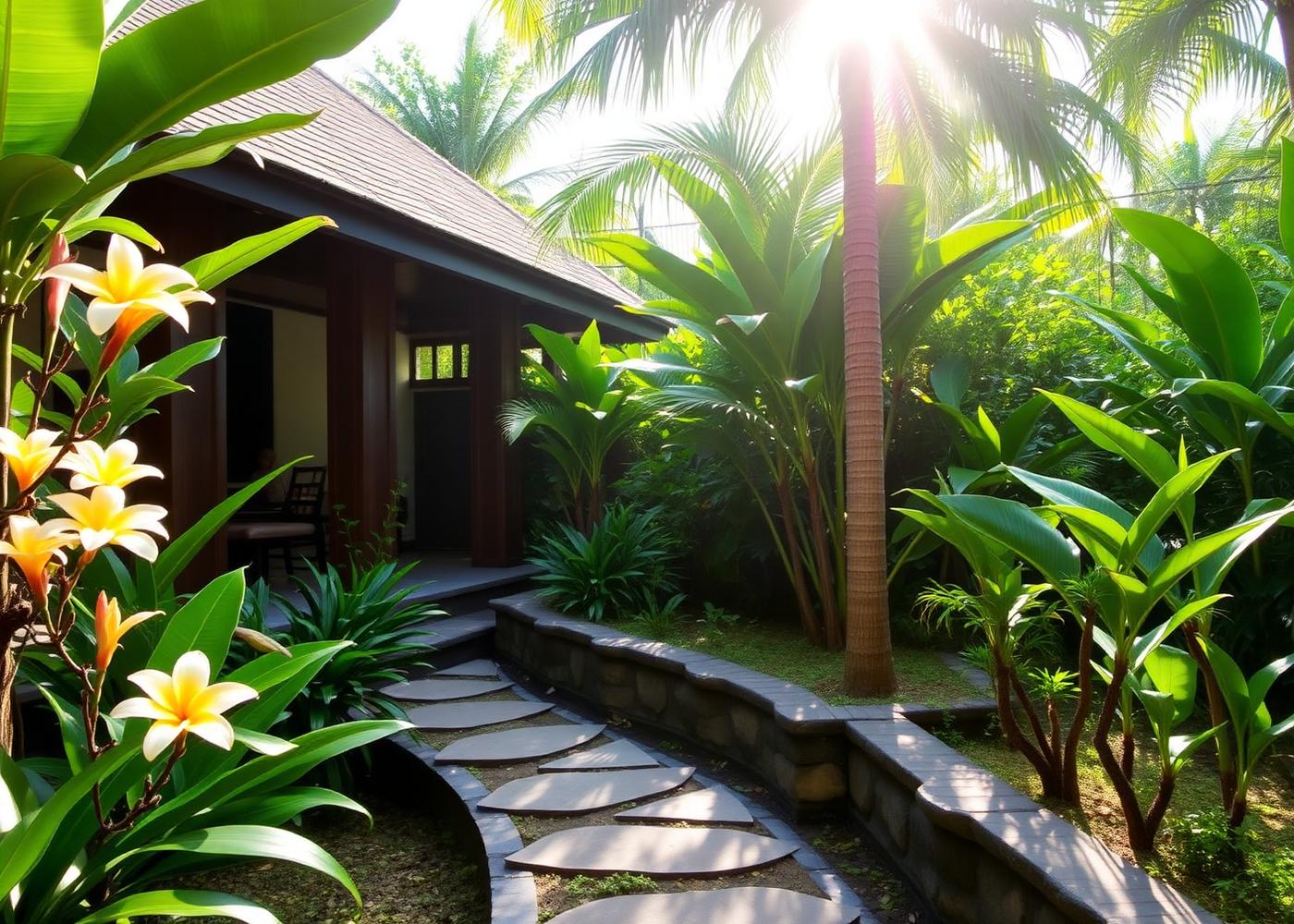 Tropical garden path